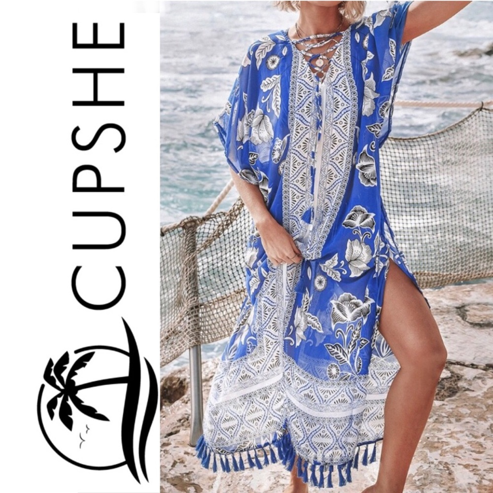 🆕Caftan Cover-up w/ Tassels✨Brand new & gorgeous!